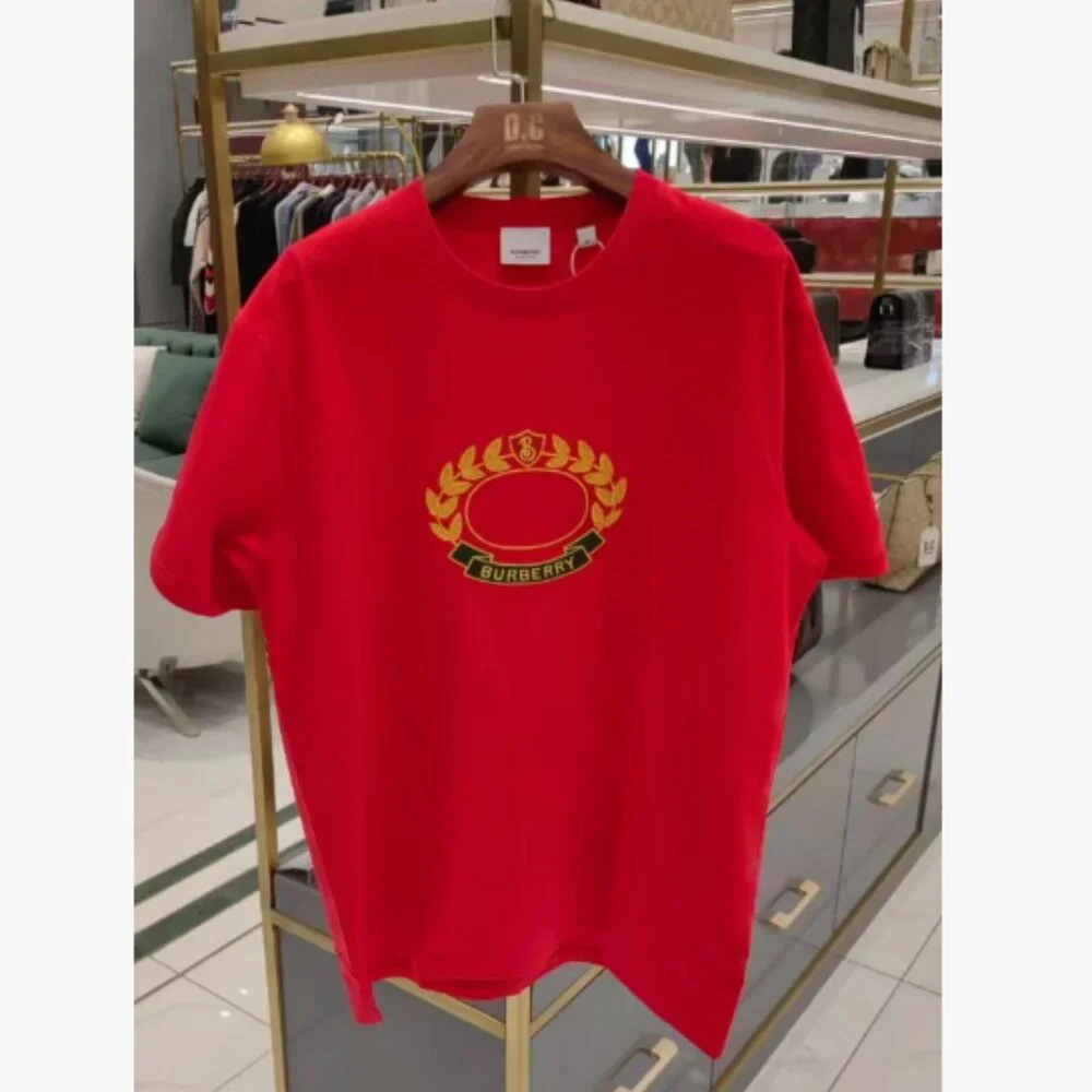 NWT Authentic BURBERRY Oak Leaf Crest Oversized T-Shirt red